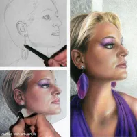 Natascha - Colored pencil drawing WIP collage
© markus-klein-artwork.de